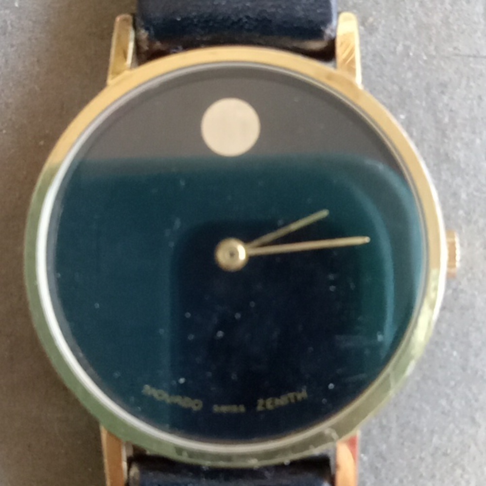 Vintage Movado Classic Museum  Quartz Black Dial Ladies Watch
